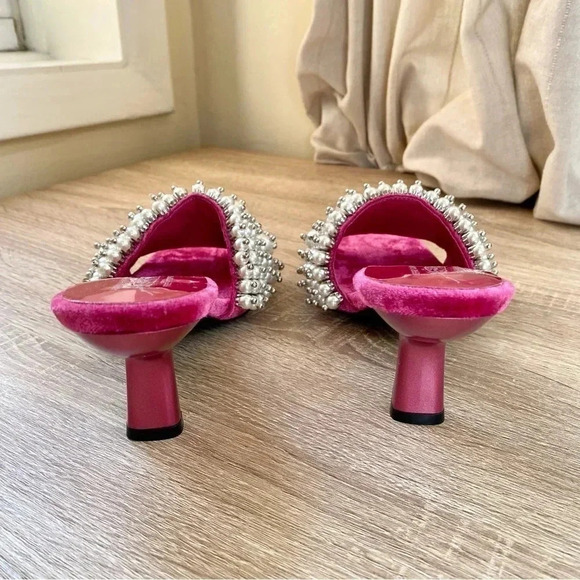 New Jeffrey Campbell Free People Pearl Heels Portia Pink Embellished 7.5 - Picture 12 of 14